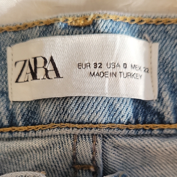 Zara Blue Skinny Jeans with Distressed Details Size 0 - Picture 4 of 10